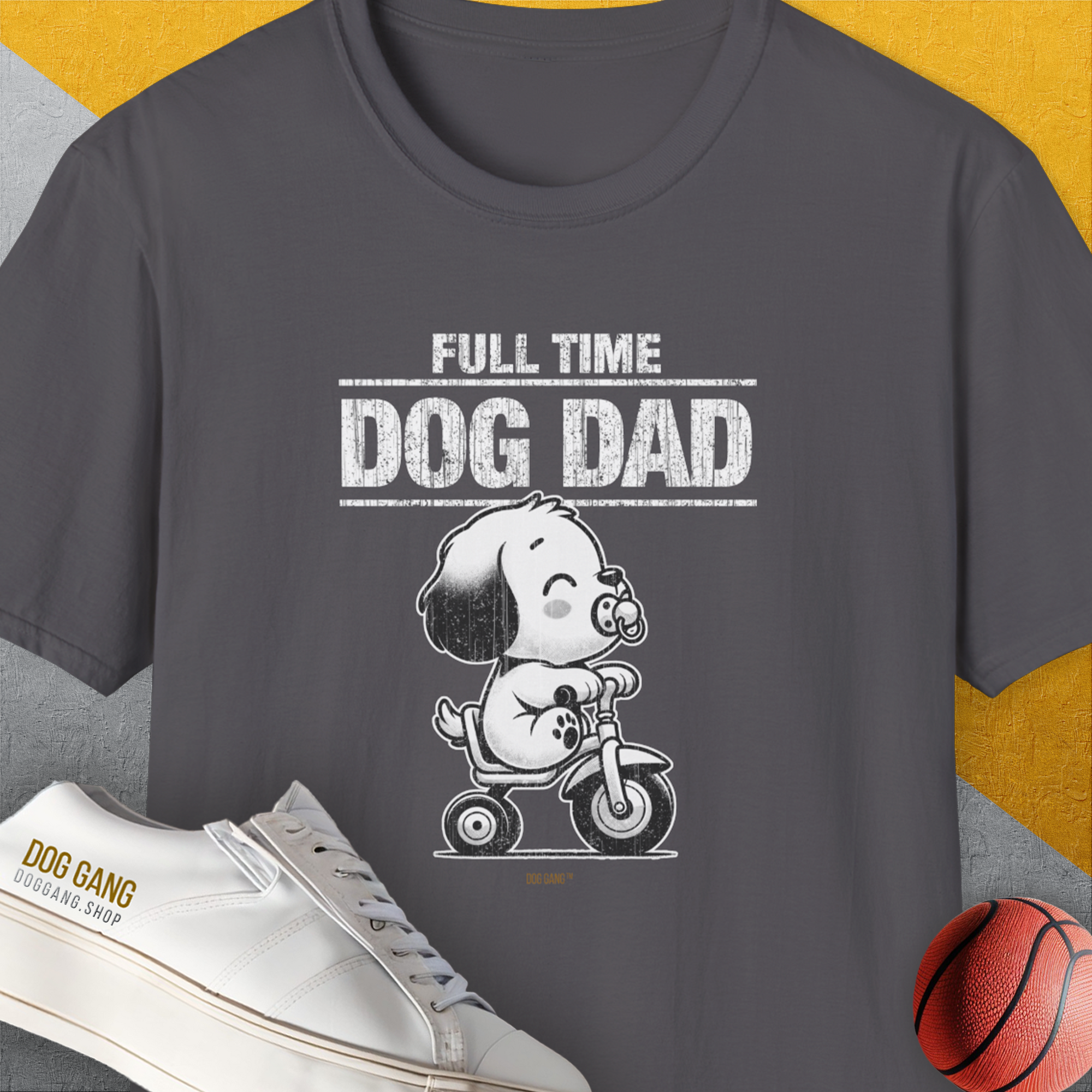 Dog Dad Series, Volume 3, Unisex T-Shirt-Charcoal, Design by Dog Gang