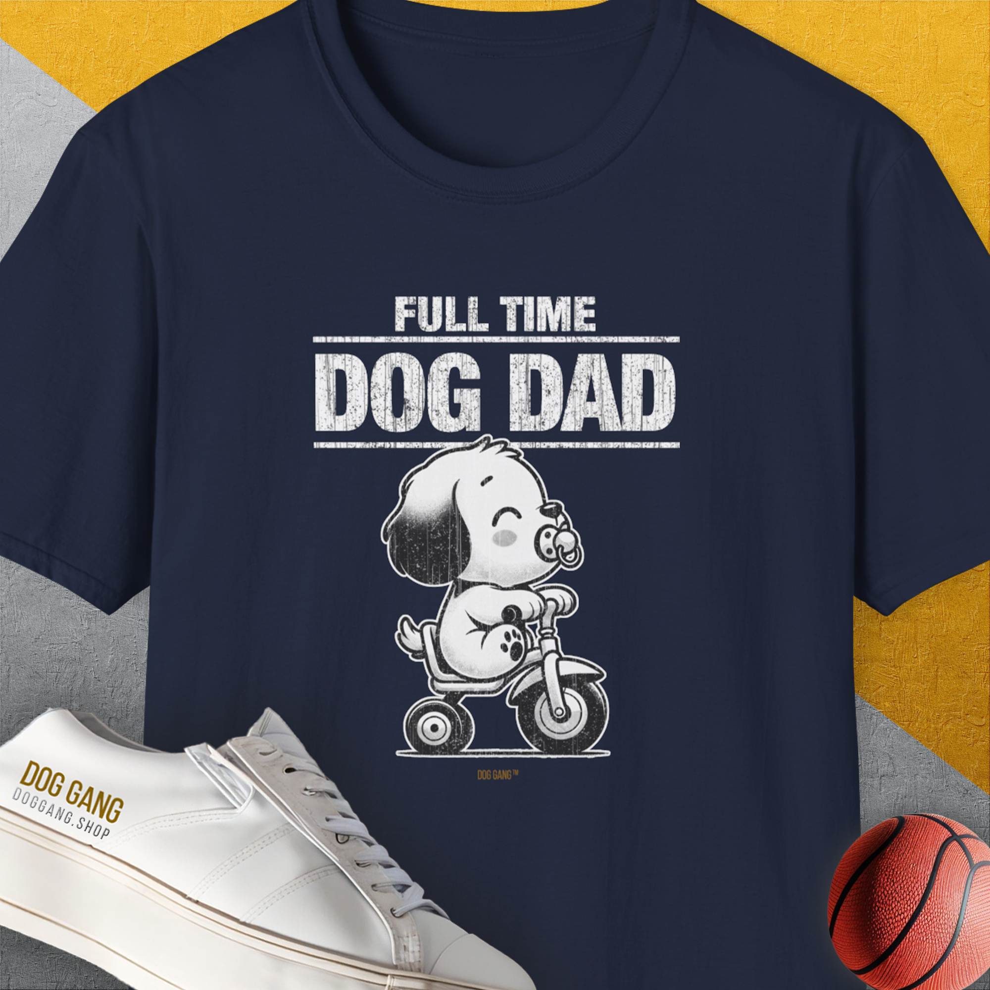 Dog Dad Series, Volume 3, Unisex T-Shirt-Navy, Design by Dog Gang