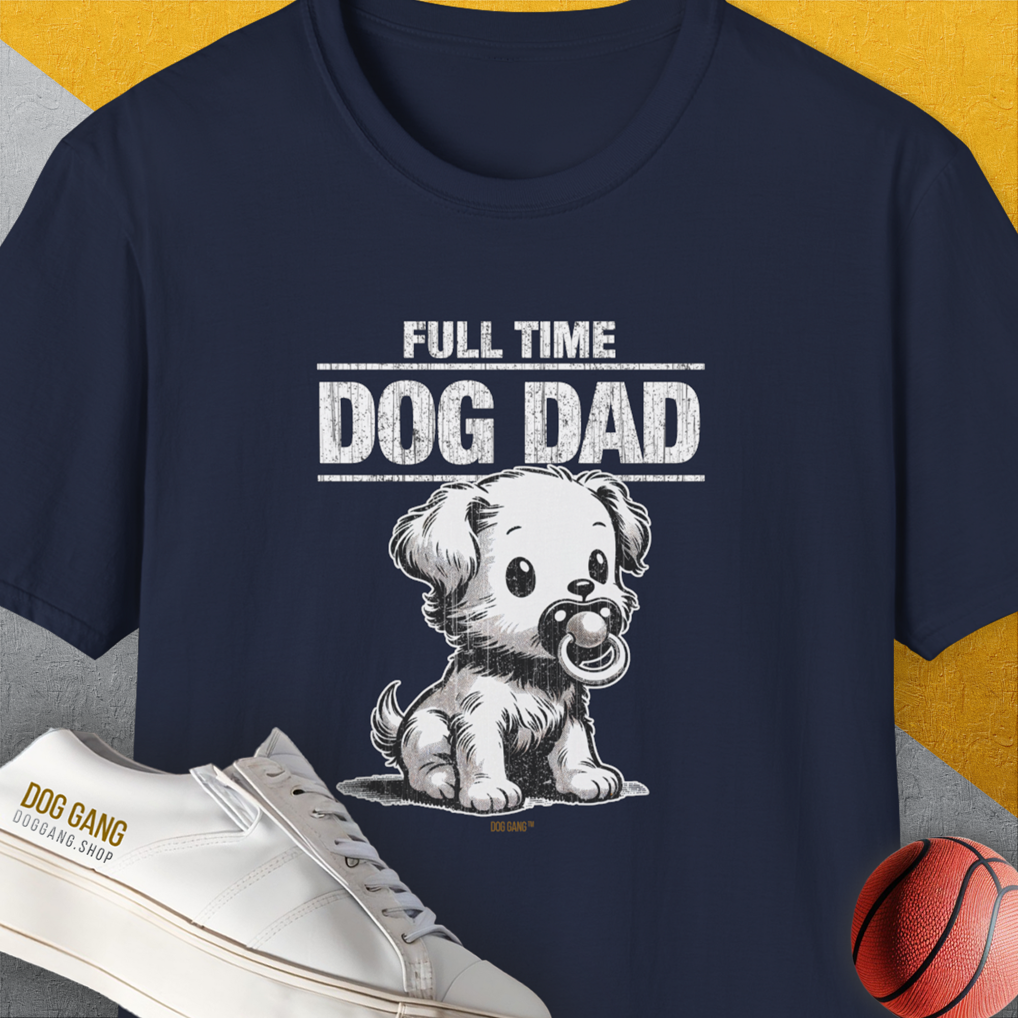 Dog Dad Series, Volume 4, Unisex T-Shirt-Navy, Design by Dog Gang