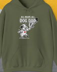 Dog Dad Series, Volume 7, Unisex Hoodie-Military Green, Design by Dog Gang