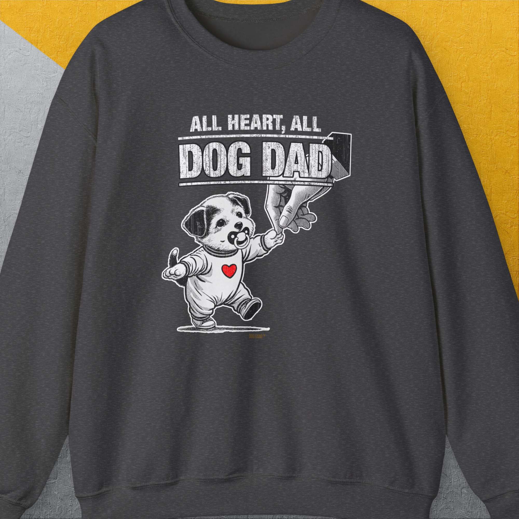Dog Dad Series, Volume 7, Unisex Sweatshirt-Dark Heather. A dog-themed Design from Dog Gang