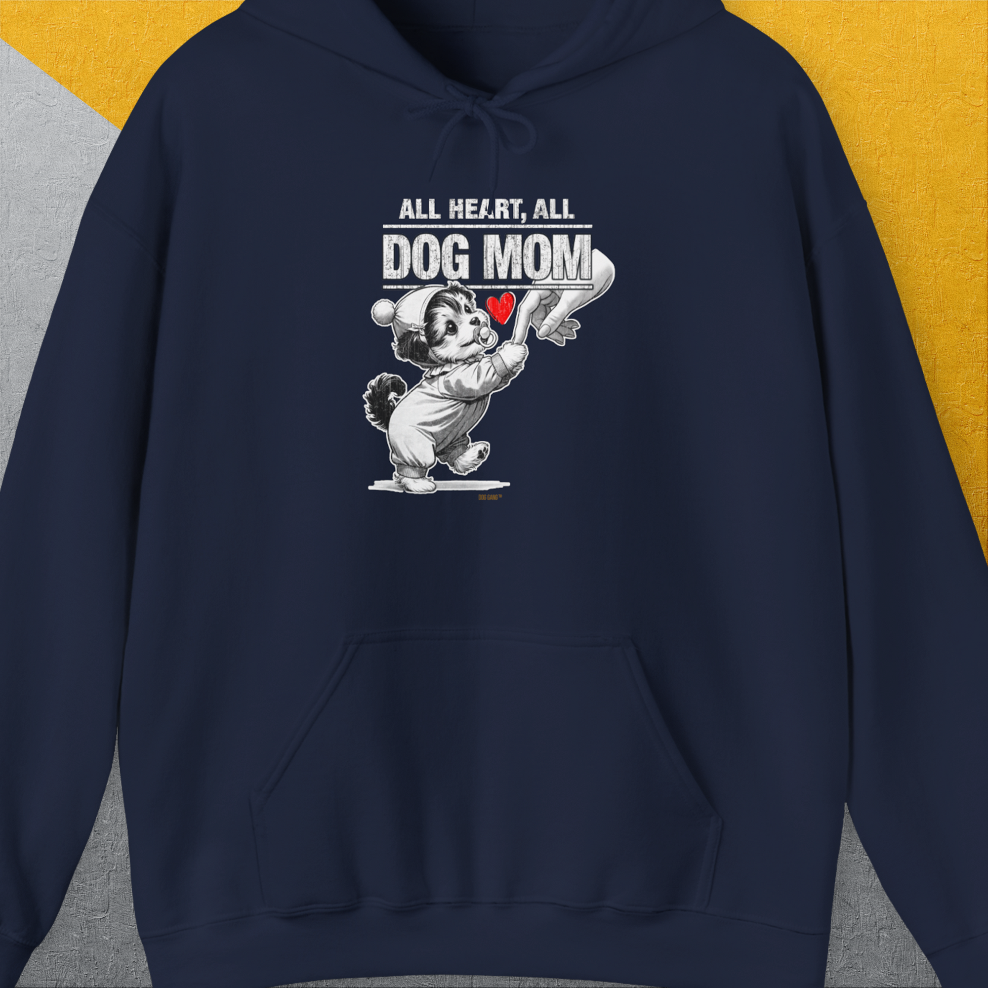 Dog Mom Series, Volume 9, Unisex Hoodie-Navy, Design by Dog Gang