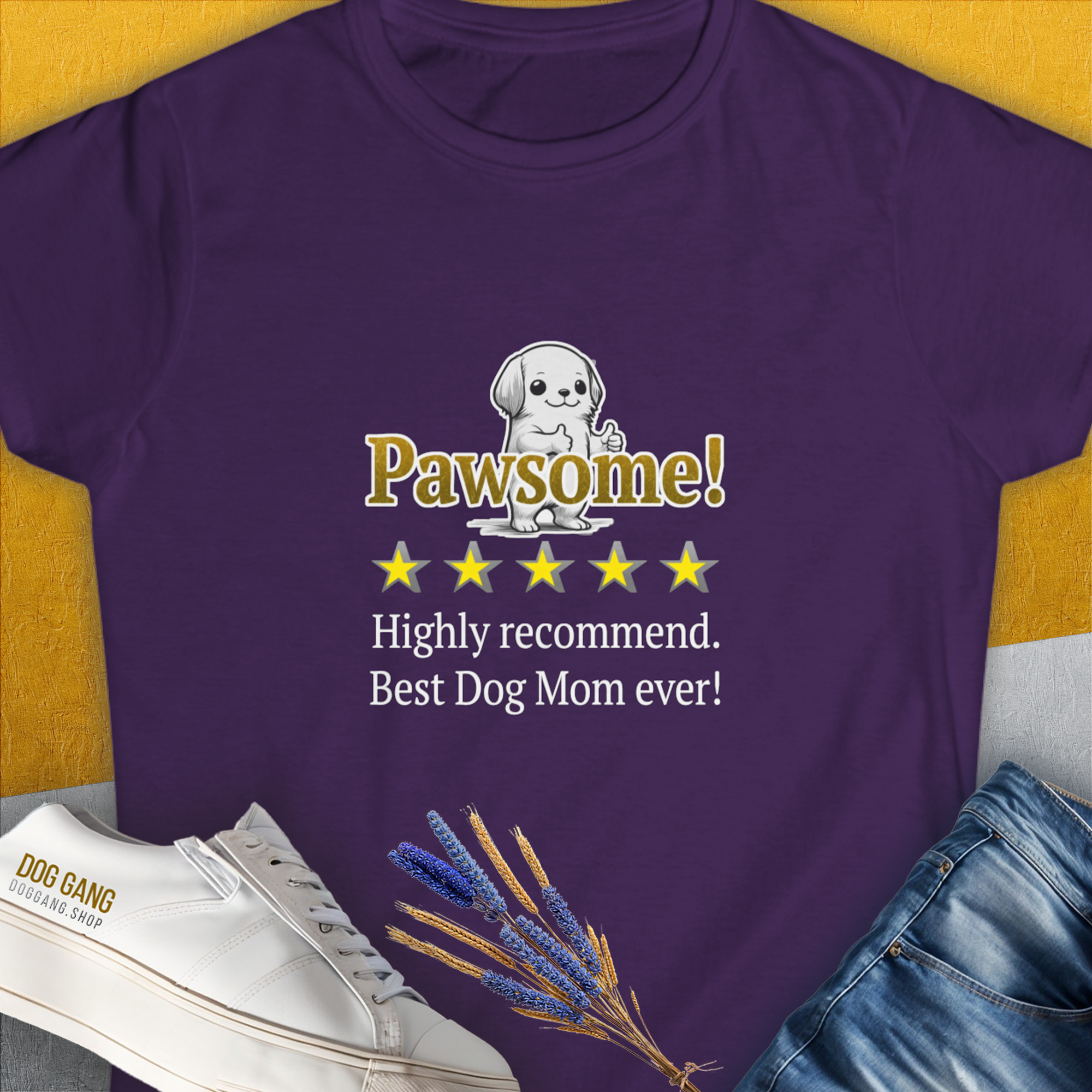 Dog Mom Series, Volume 10, Women's T-Shirt-Purple, a cool and stylish design with a funny saying from Dog Gang