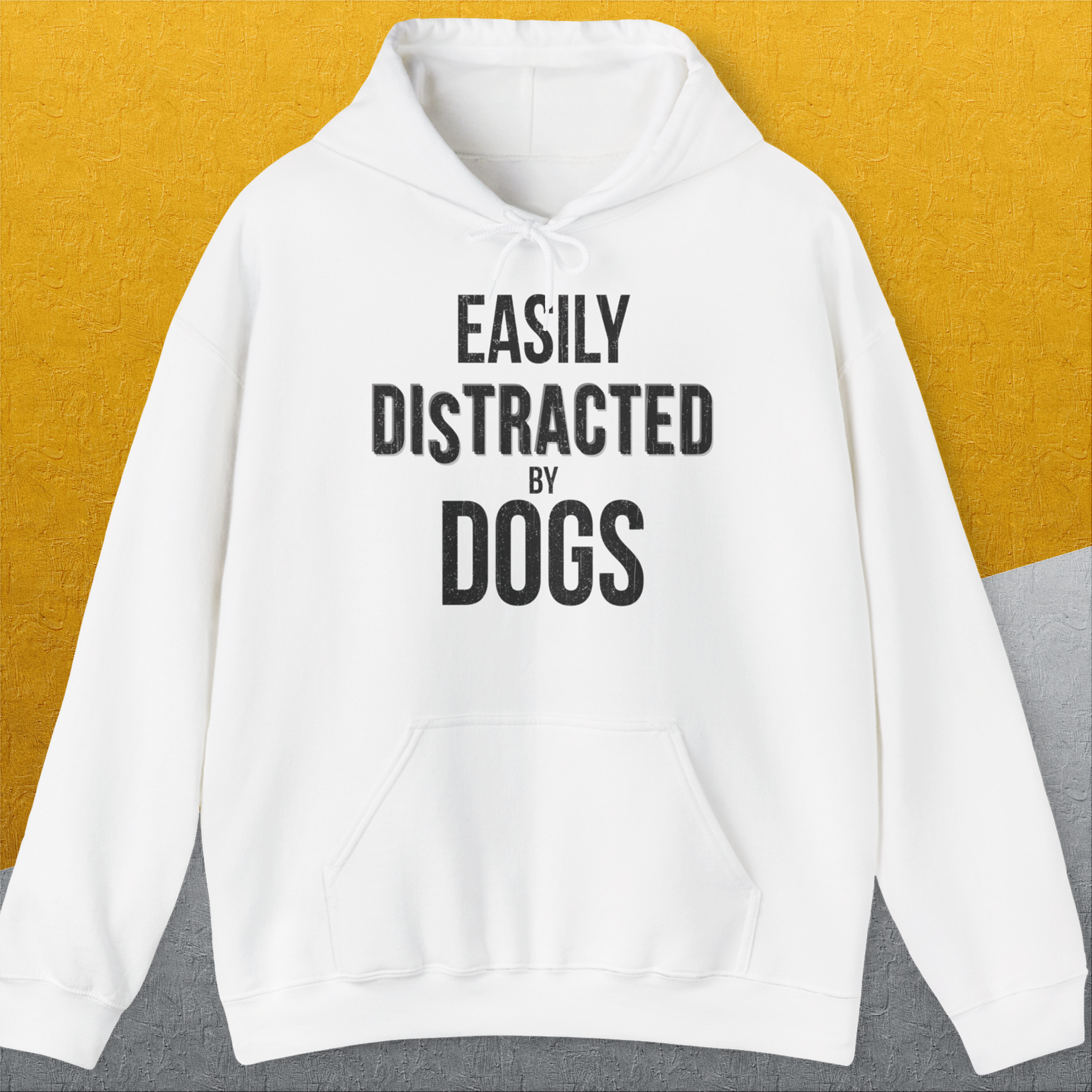 Easily Distracted By Dogs Series, Volume 4, Unisex Hoodie-White. A dog-themed Design from Dog Gang