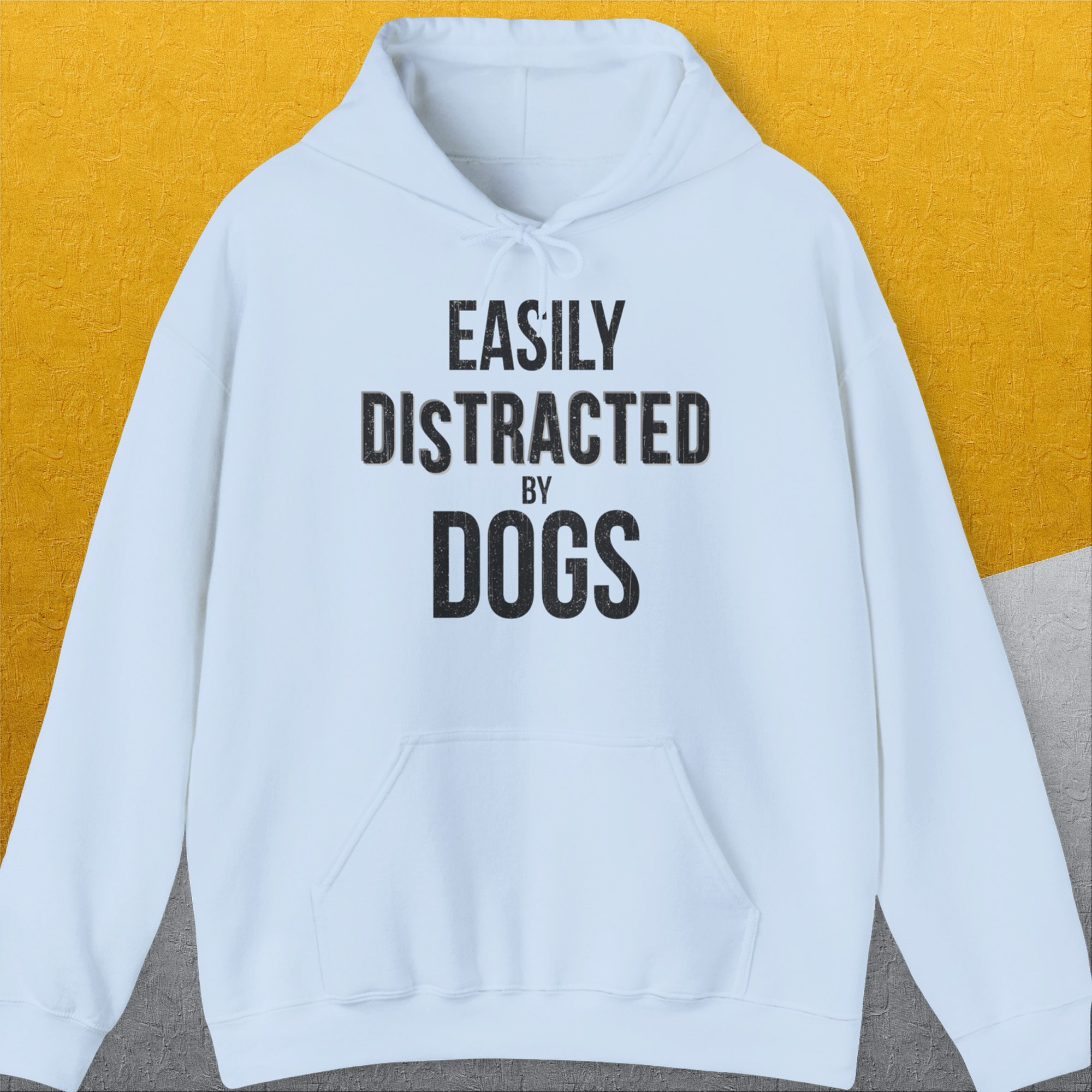 Easily Distracted By Dogs Series, Volume 4, Unisex Hoodie-Light Blue. A perfect gift for dog lovers and dog owners. Design by Dog Gang