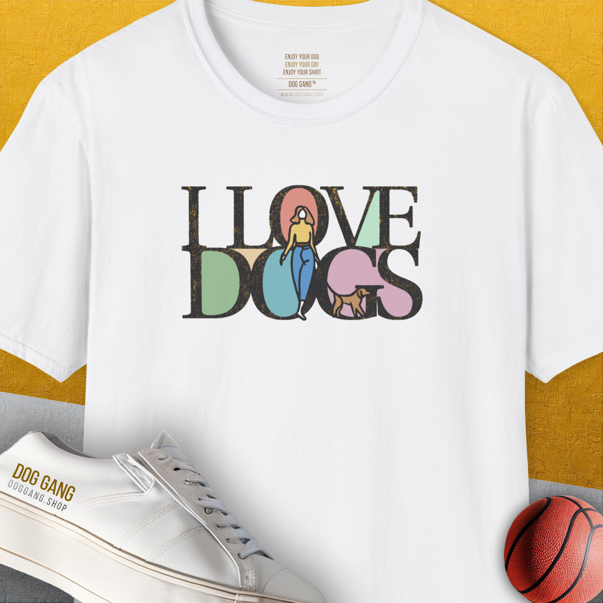 I Love Dogs - Series I, Volume 5, Unisex T-Shirt-White, a cool and stylish design with a funny saying from Dog Gang
