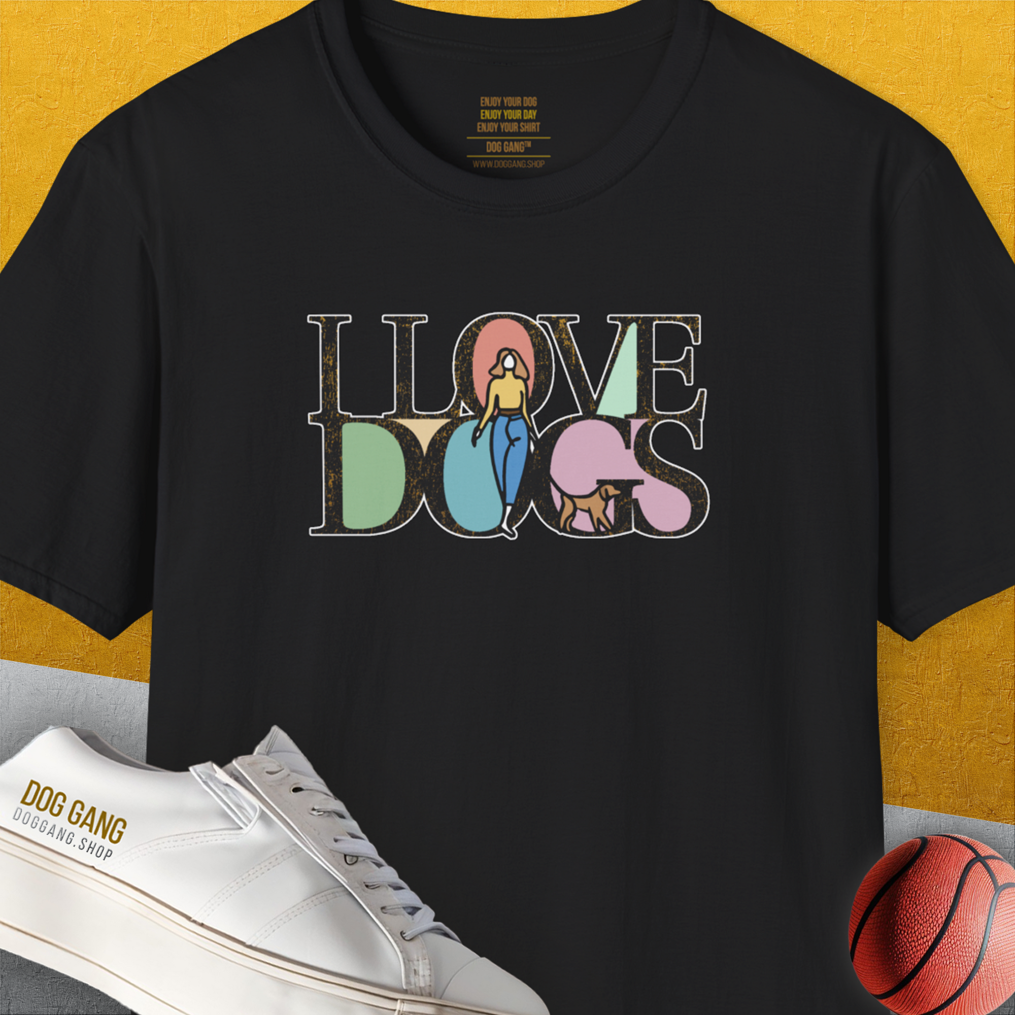 I Love Dogs - Series I, Volume 5, Unisex T-Shirt-Black, Design by Dog Gang