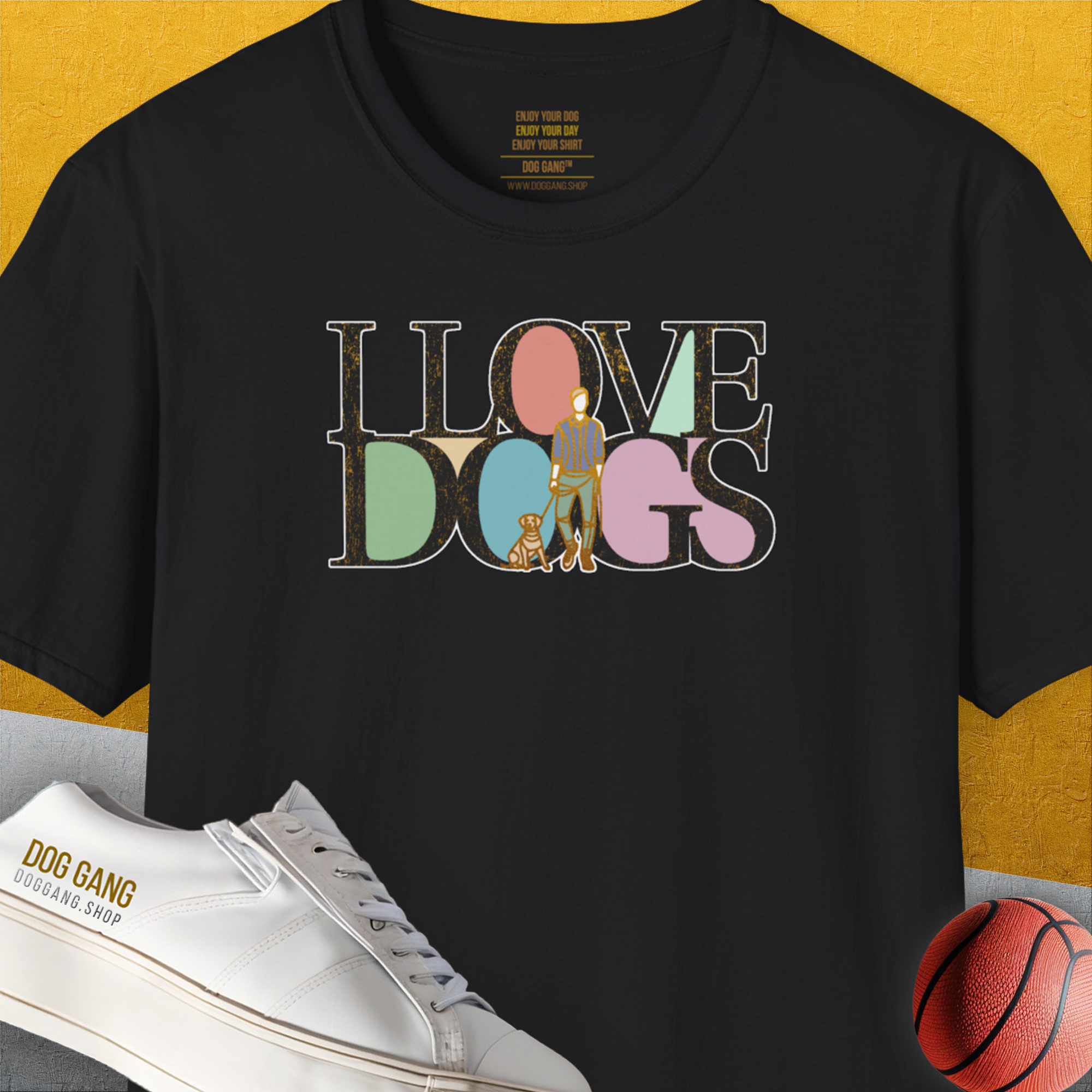 I Love Dogs - Series I, Volume 6, Unisex T-Shirt-Black, Design by Dog Gang