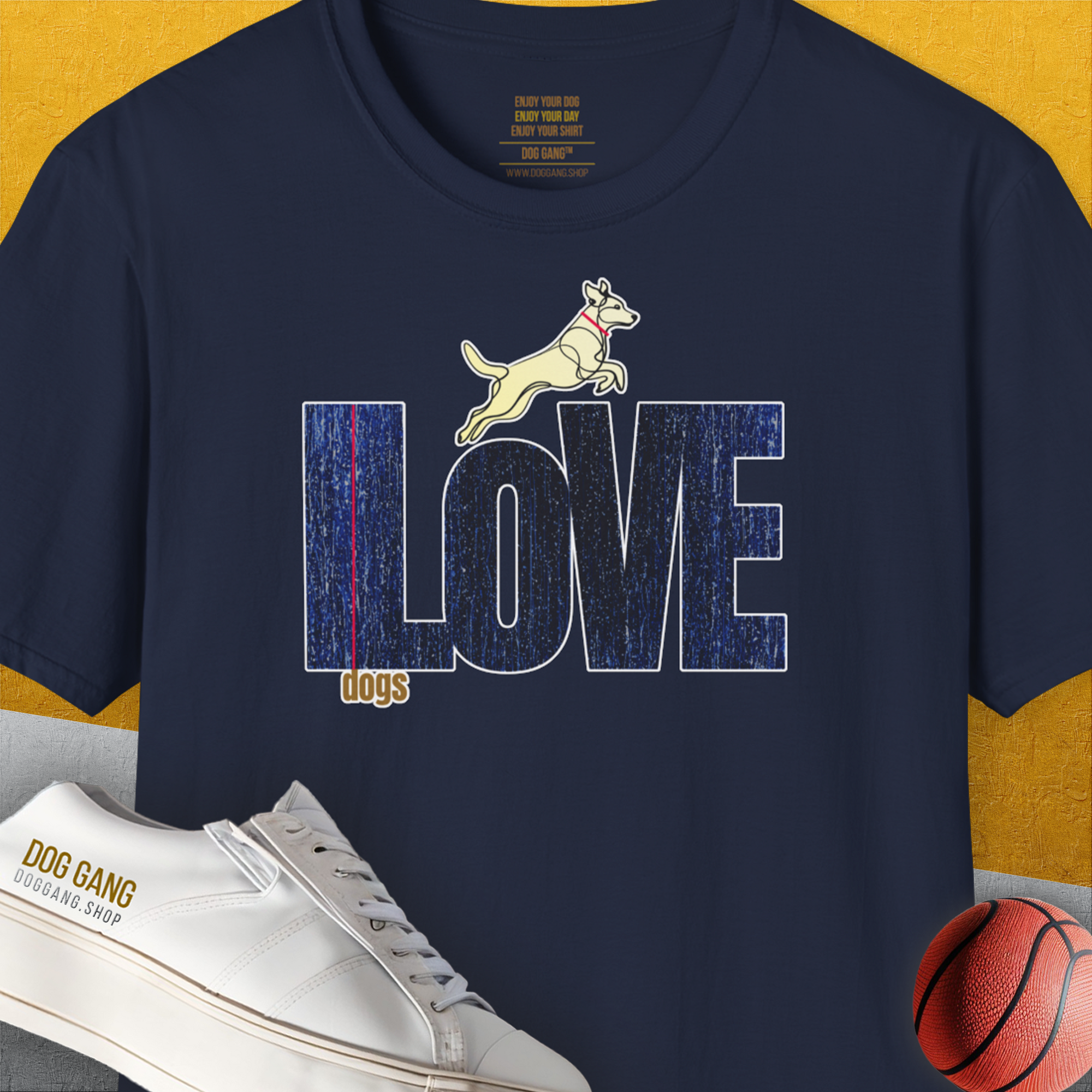 I Love Dogs - Series I, Volume 7, Unisex T-Shirt-Navy, Design by Dog Gang