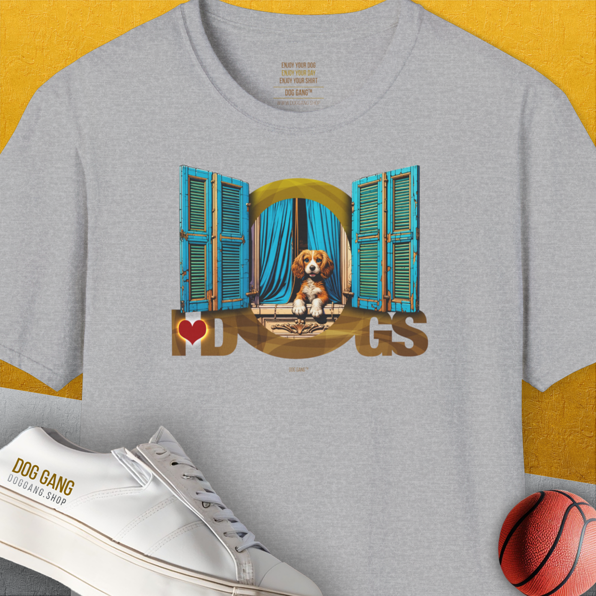 I Love Dogs - Series I, Volume 8, Unisex T-Shirt-Sport Grey, Design by Dog Gang