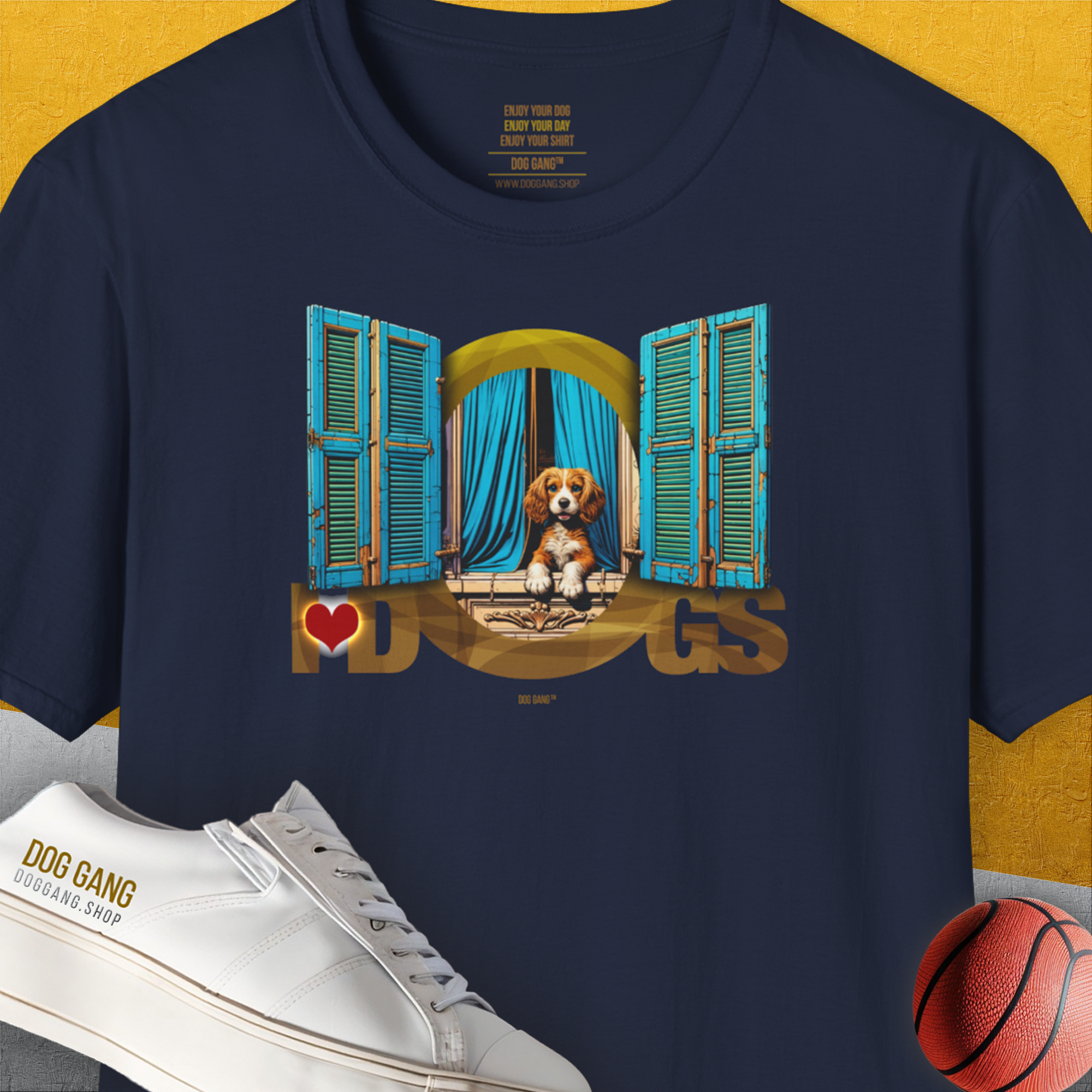 I Love Dogs - Series I, Volume 8, Unisex T-Shirt-Navy, Design by Dog Gang