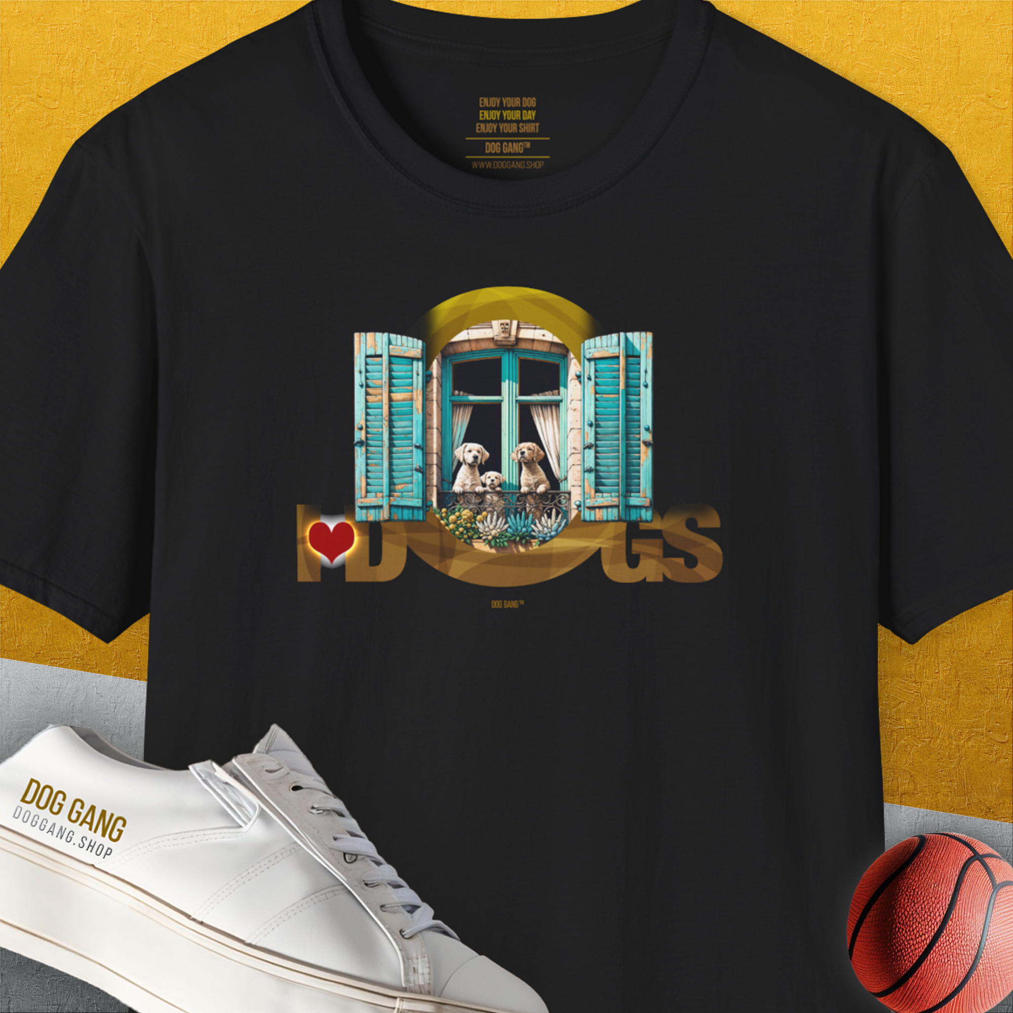 I Love Dogs - Series I, Volume 9, Unisex T-Shirt-Black, Design by Dog Gang