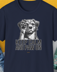 Keep Calm And Paw On, Volume 1, Unisex T-Shirt-Navy, Design by Dog Gang
