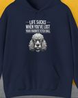 The Life Sucks When Youve Lost Your Favorite Fetch Ball shirt features a funny poodle graphic with bold text, perfect for any poodle lover. Designed by Dog Gang.