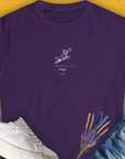 Purple Womens T-Shirt featuring a cute dog design with the saying Pawsitively Awesome in a playful font. Perfect for any dog lover. Designed by Dog Gang.