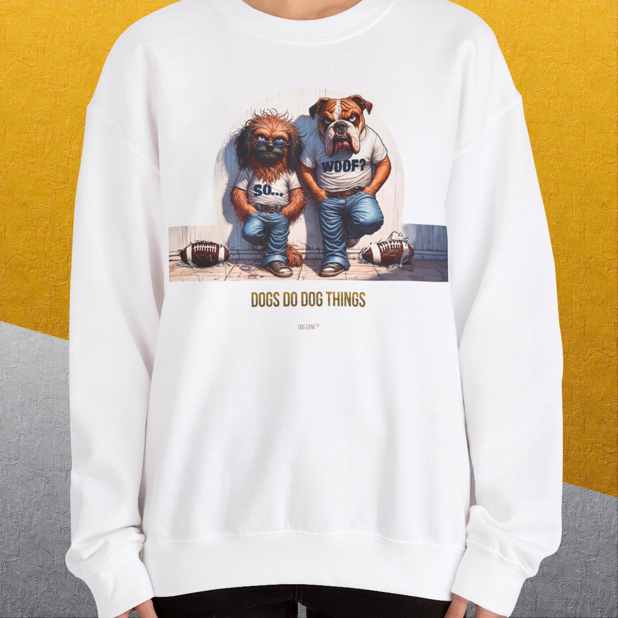 So... Woof? Volume 7, Unisex Sweatshirt-. A perfect gift for dog lovers and dog owners. Design by Dog Gang