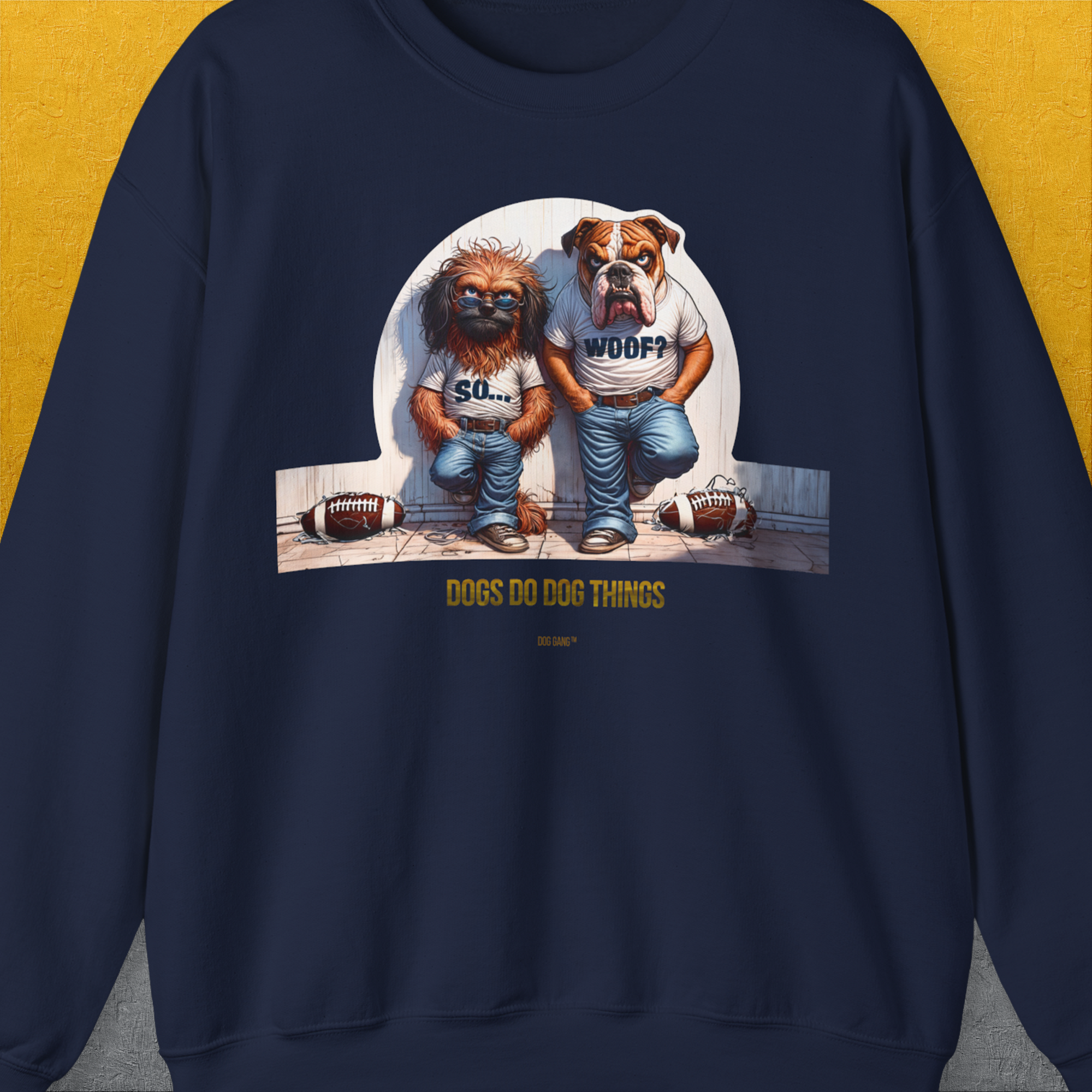 So... Woof? Volume 7, Unisex Sweatshirt-Navy, Design by Dog Gang