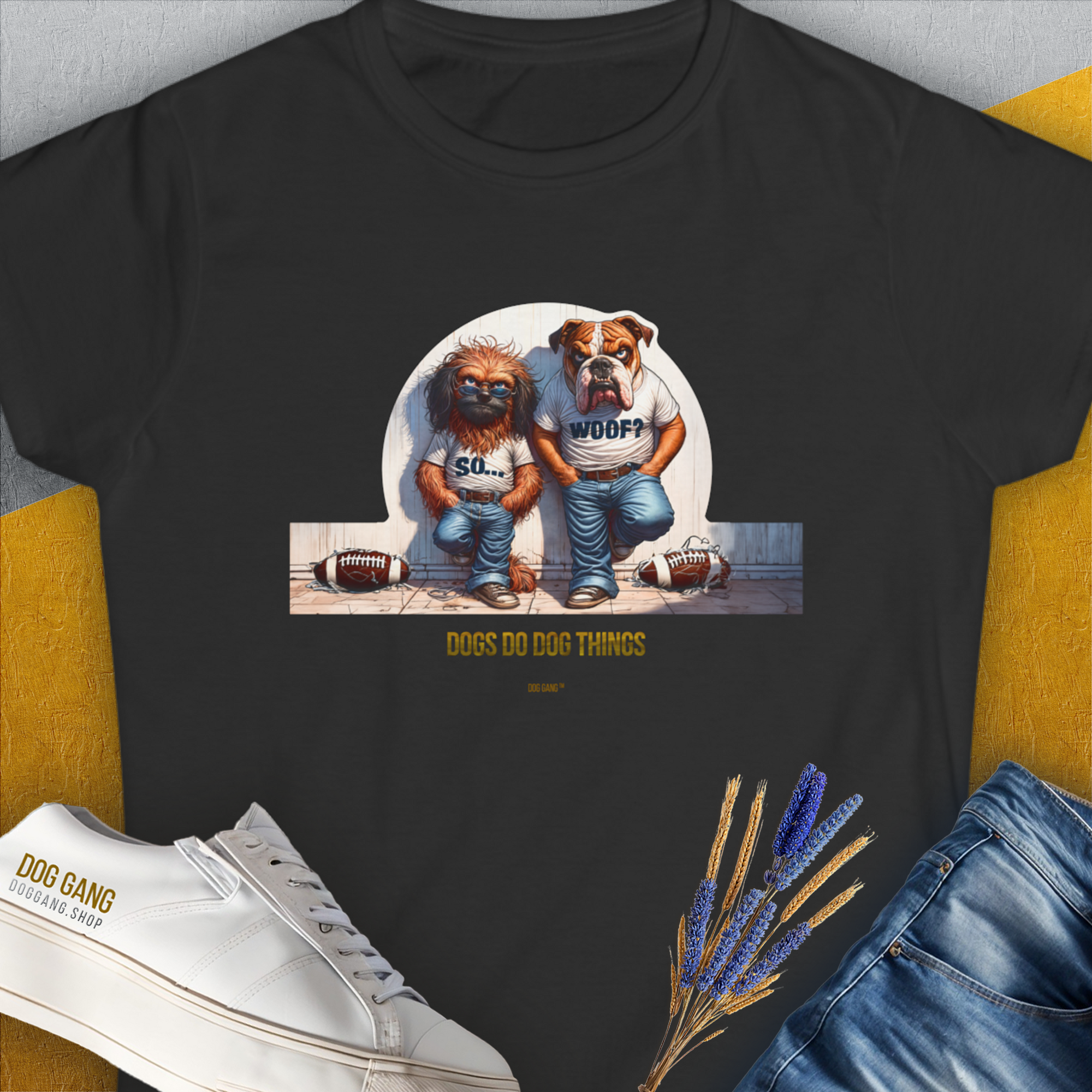 So... Woof? Volume 7, Women's T-Shirt-Black. A perfect gift for dog lovers and dog owners. Design by Dog Gang