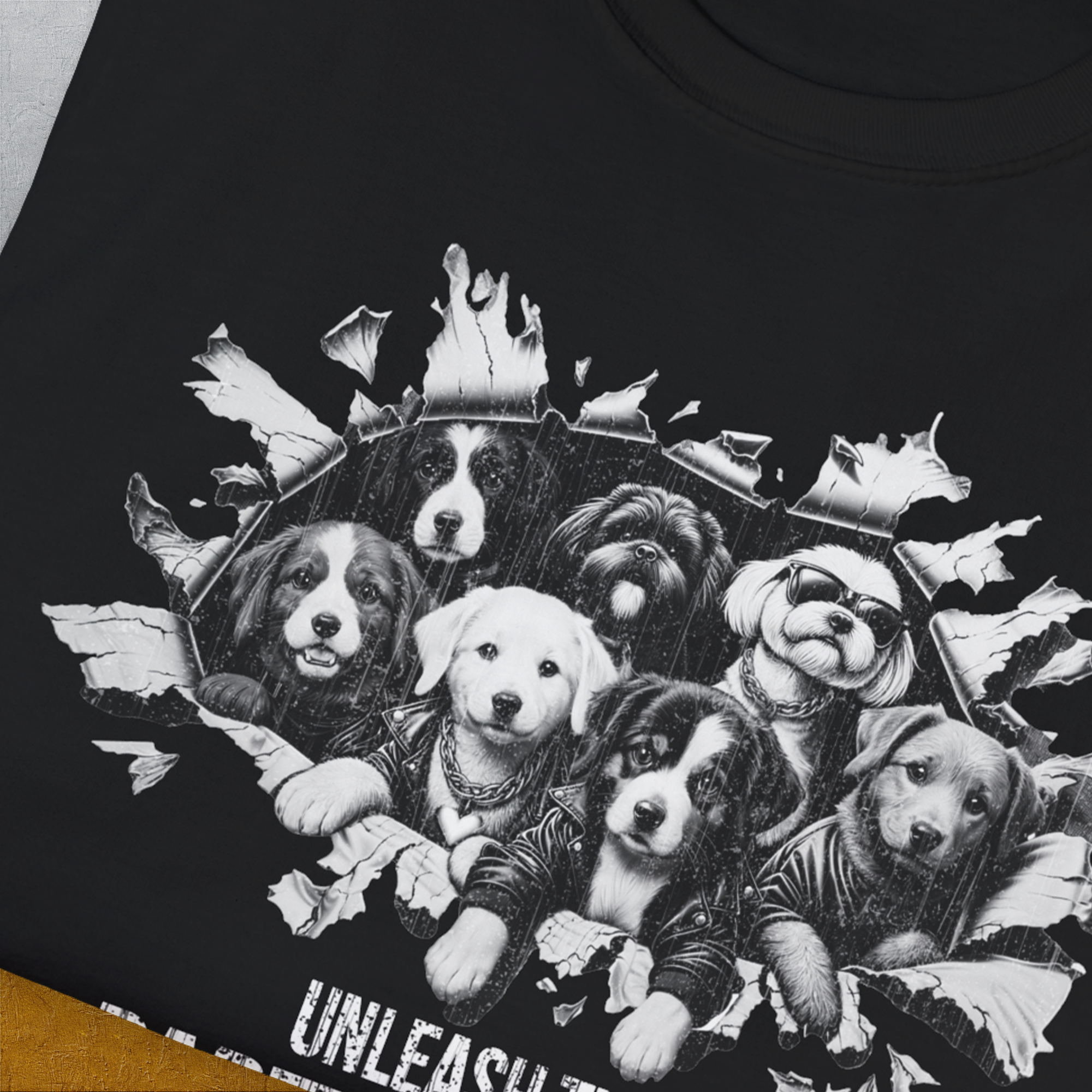 Unleash-Series (Party Animals), Volume 1, Unisex T-Shirt-. A dog-themed Design from Dog Gang