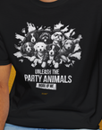 Unleash-Series (Party Animals), Volume 1, Unisex T-Shirt-. For dog lovers and dog owners. Design by Dog Gang
