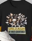Unleash-Series (My Inner Adventurer), Volume 2, Unisex T-Shirt-Black, Design by Dog Gang