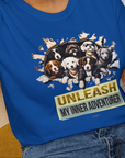 Unleash-Series (My Inner Adventurer), Volume 2, Unisex T-Shirt-, a fun and stylish design for dog lovers from Dog Gang