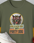 Unleash-Series (My Inner Party Dog), Volume 3, Unisex T-Shirt-Military Green, Design by Dog Gang