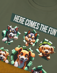 Unleash-Series (Here Comes The Fun), Volume 4, Unisex T-Shirt-. A dog-themed Design from Dog Gang