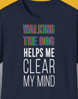 Walking The Dog Series One, Volume 3, Unisex T-Shirt-Navy. A perfect gift for dog lovers and dog owners. Design by Dog Gang