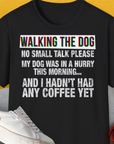 Walking The Dog Series One, Volume 2, Unisex T-Shirt-Black. A perfect gift for dog lovers and dog owners. Design by Dog Gang