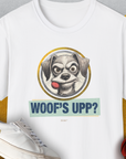 Woof's Upp? Volume 1, Unisex T-Shirt-White, Design by Dog Gang