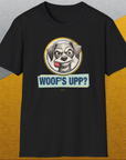 Woof's Upp? Volume 1, Unisex T-Shirt-. A perfect gift for dog lovers and dog owners. Design by Dog Gang