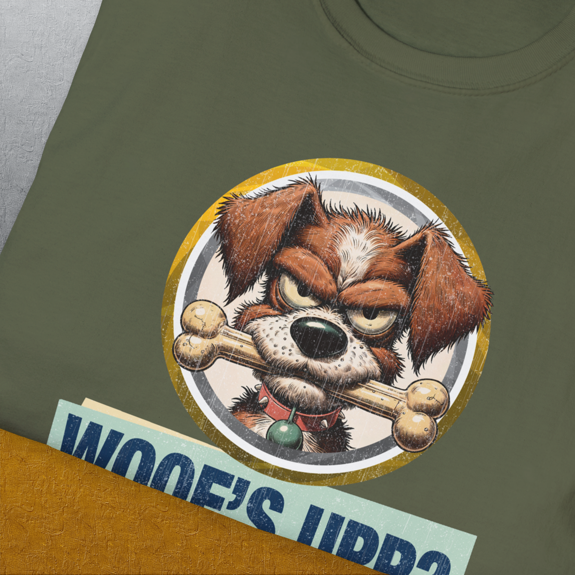 Woof's Upp? Volume 2, Unisex T-Shirt-. A dog-themed Design from Dog Gang