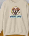Woof's Upp? Volume 2, Unisex Sweatshirt-Sand. A perfect gift for dog lovers and dog owners. Design by Dog Gang