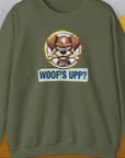 Woof's Upp? Volume 2, Unisex Sweatshirt-Military Green, Design by Dog Gang