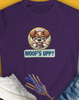 Woof's Upp? Volume 2, Women's T-Shirt-Purple, a cool and stylish design with a funny saying from Dog Gang