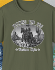 Walking The Dog, Western Style, Volume 3, Unisex T-Shirt-Military Green, Design by Dog Gang