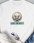 Allright Come And Get It, Volume 3, Women's T-Shirt-White. For dog lovers and dog owners. Design by Dog Gang