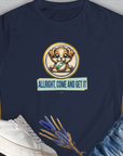 Allright Come And Get It, Volume 4, Women's T-Shirt-Navy, a cool and stylish design with a funny saying from Dog Gang