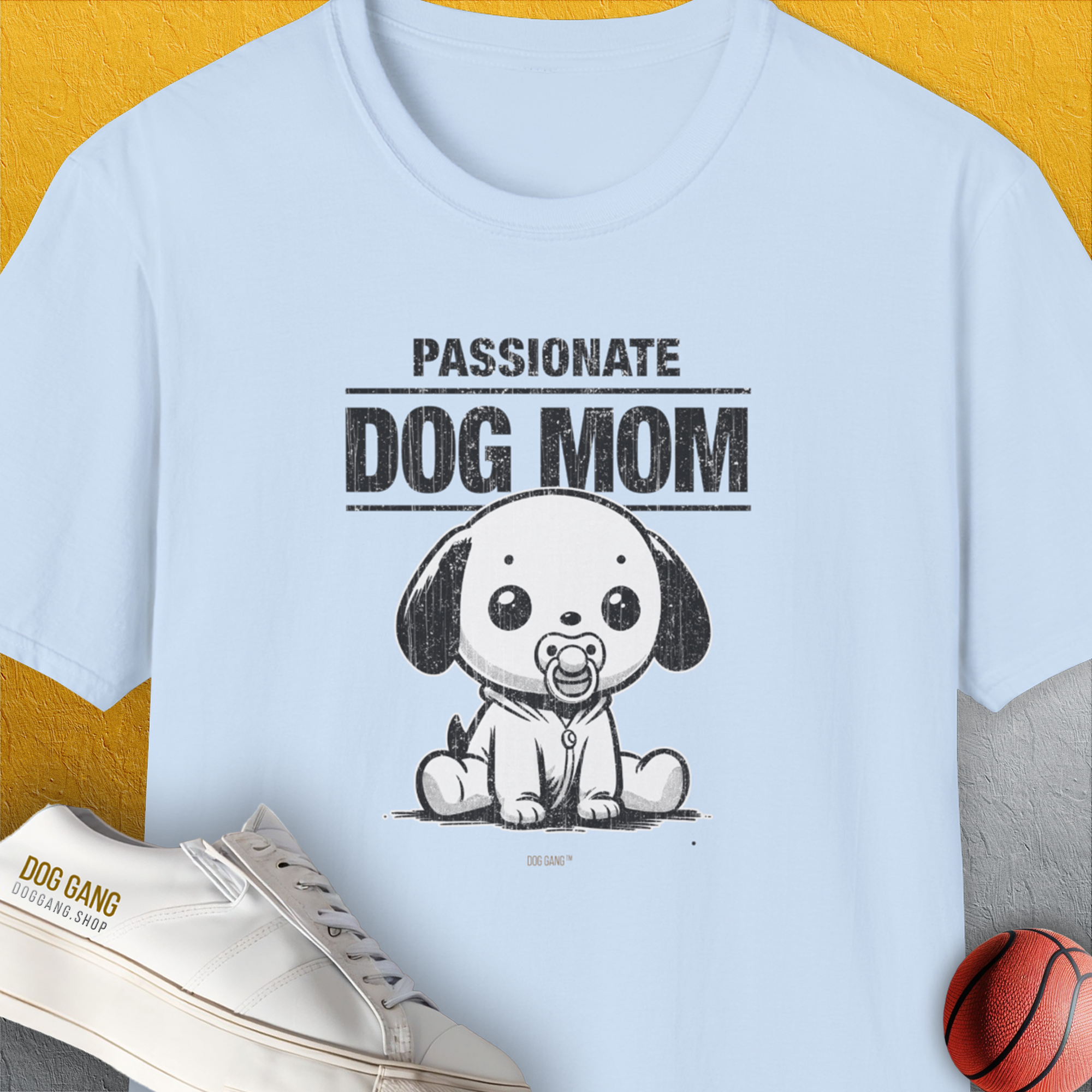 Dog Mom Series, Volume 7, Unisex T-Shirt-Light Blue, Design by Dog Gang