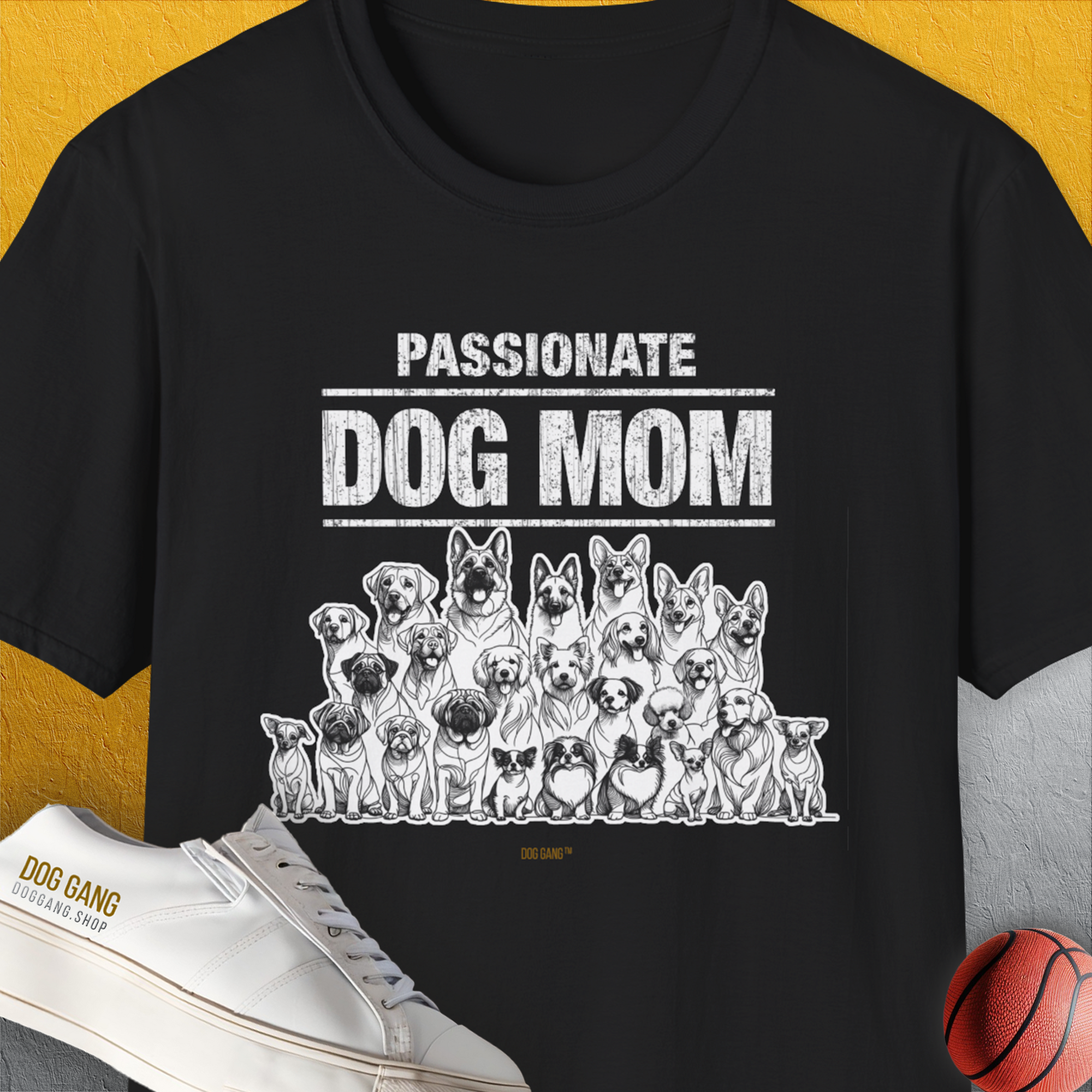 Dog Mom Series, Volume 8, Unisex T-Shirt-Black, Design by Dog Gang