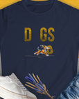 Navy womens t-shirt featuring an beautiful and funny graphic and dog design, perfect for any dog lover. Designed by Dog Gang.