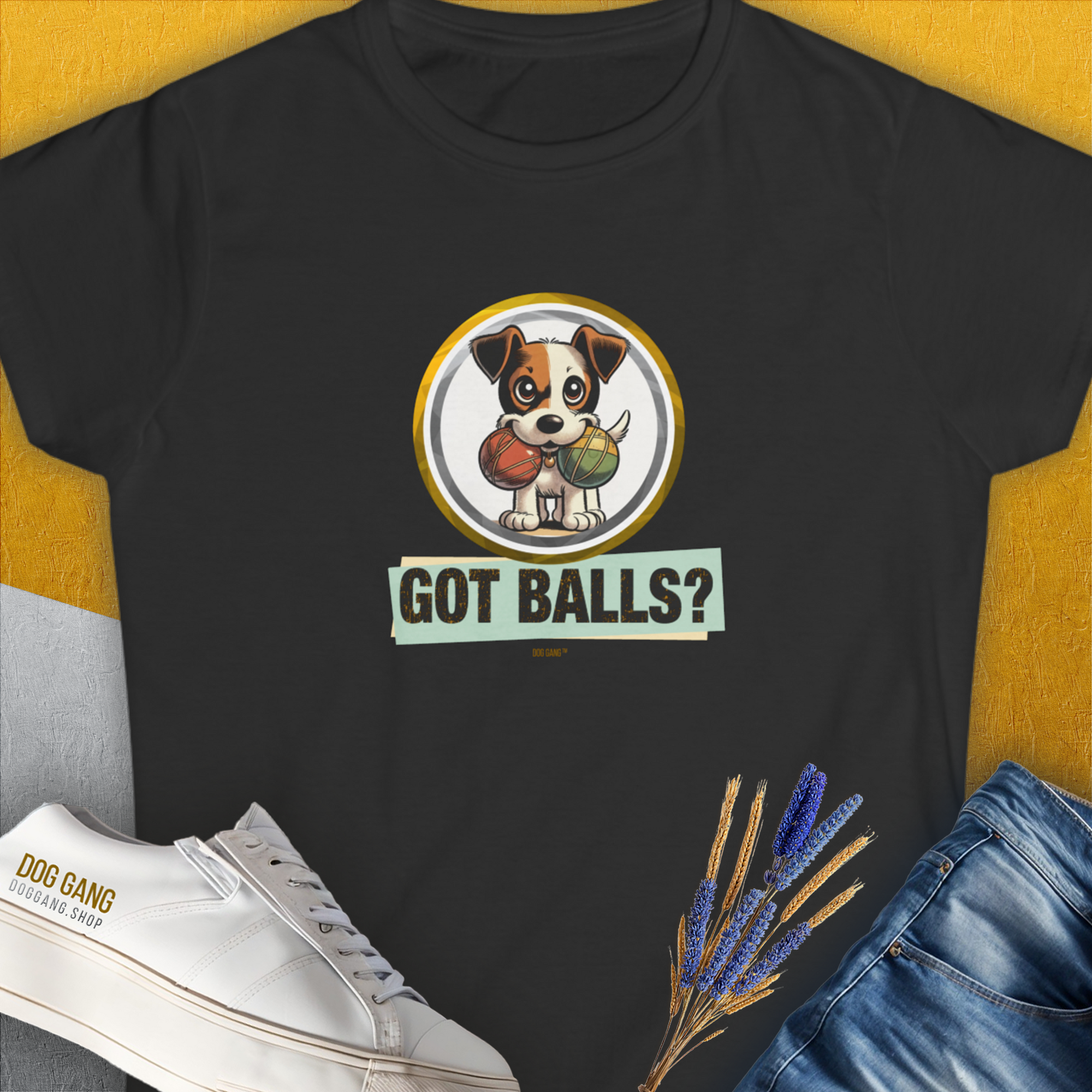 Got Balls? Volume 5, Women&#39;s T-Shirt-Black. A perfect gift for dog lovers and dog owners. Design by Dog Gang