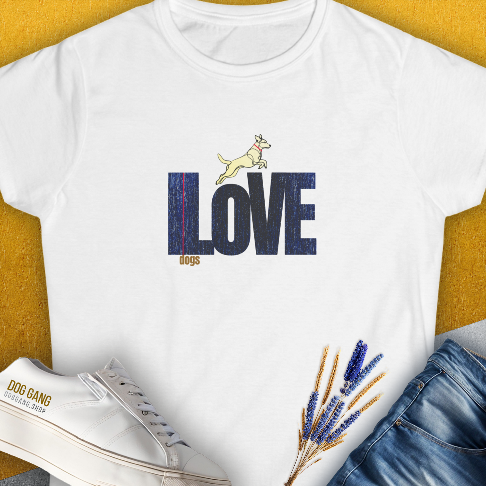 I Love Dogs - Series I, Volume 7, Women&#39;s T-Shirt-White. For dog lovers and dog owners. Design by Dog Gang