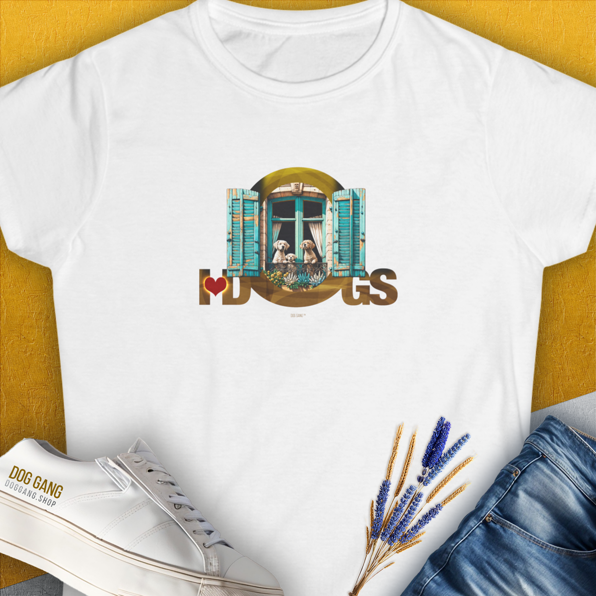 I Love Dogs - Series I, Volume 9, Women&#39;s T-Shirt-White. For dog lovers and dog owners. Design by Dog Gang