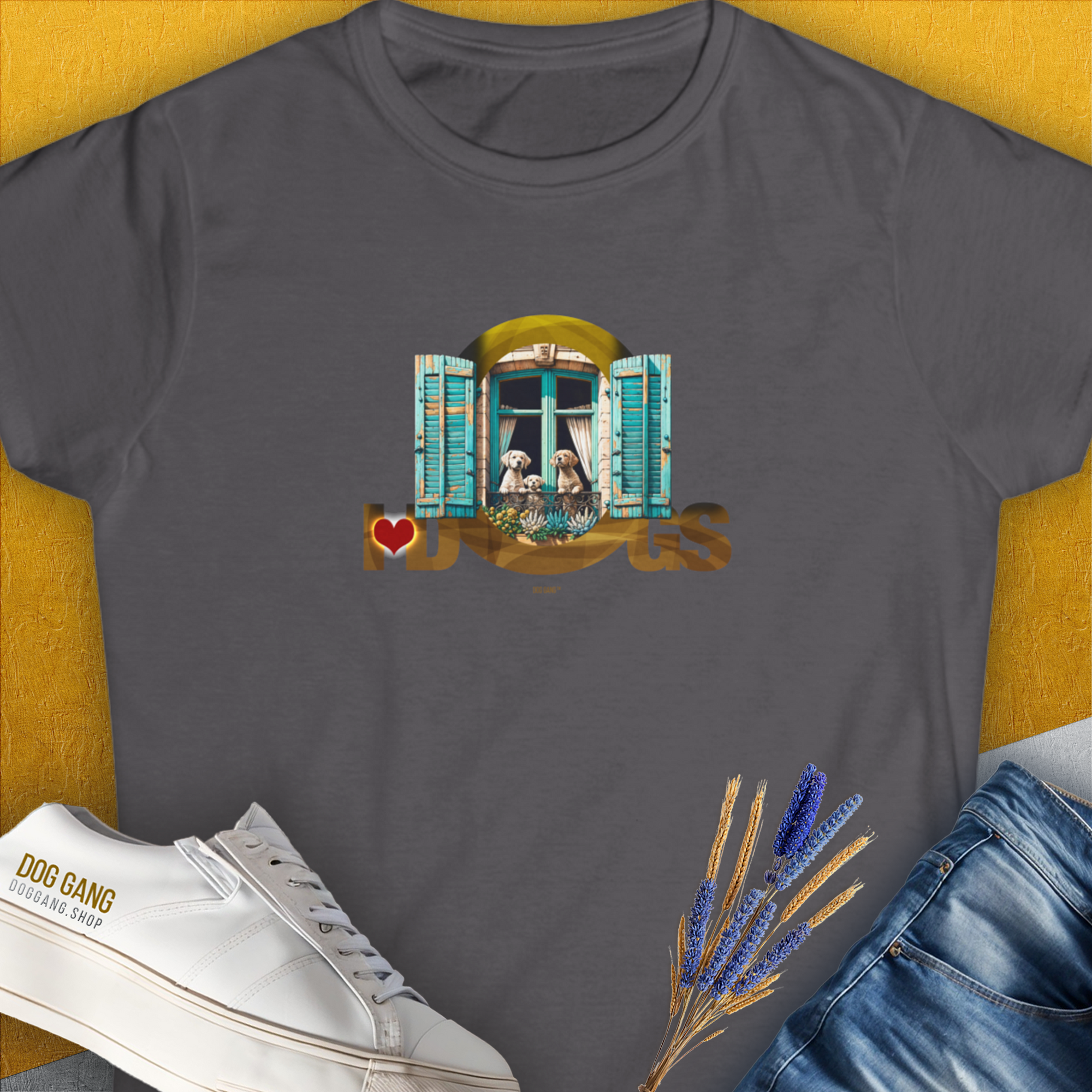 I Love Dogs - Series I, Volume 9, Women&#39;s T-Shirt-Charcoal. A dog-themed Design from Dog Gang