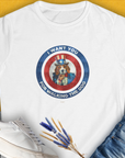 The womens t-shirt features a cute dog design with a dog in Uncle Sam attire and the quote I Want You For Walking The Dog, Volume 1. Designed by Dog Gang.