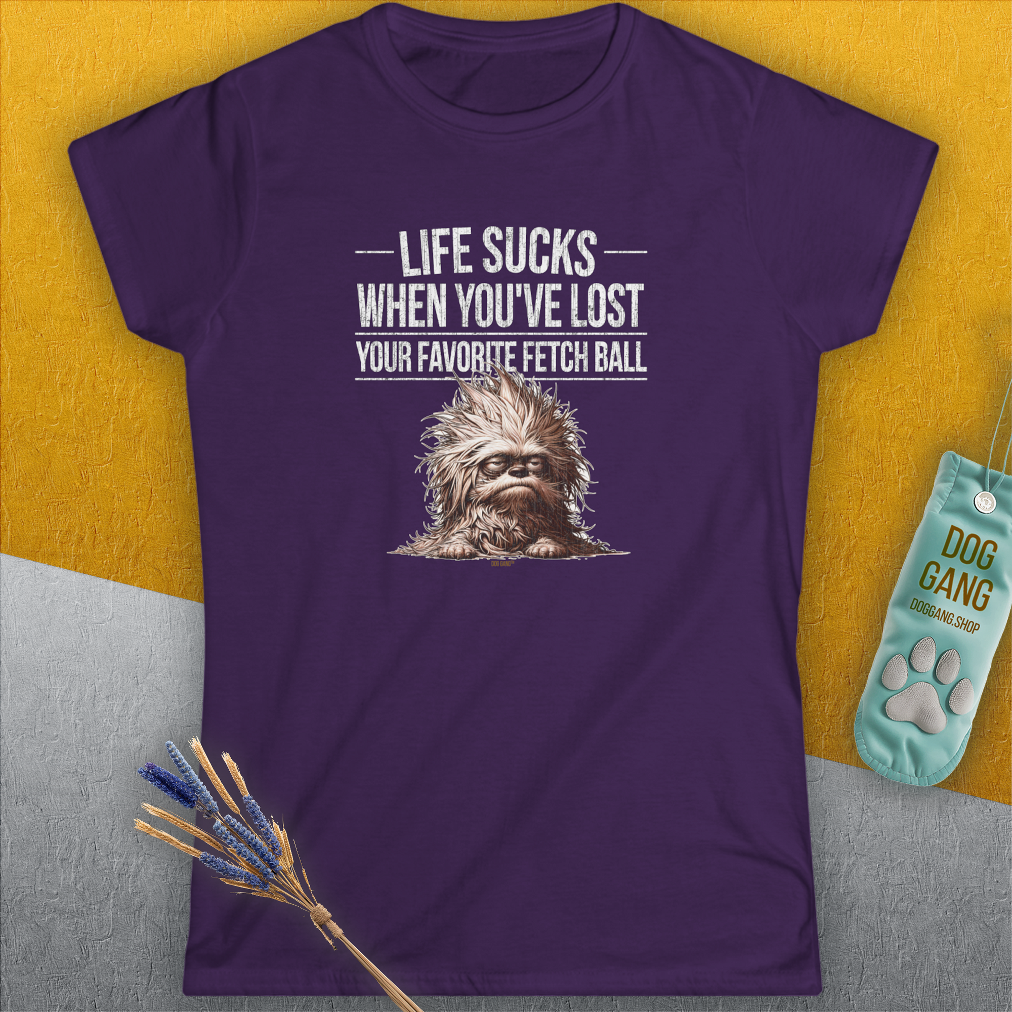 Life Sucks When You&#39;ve Lost Your Favorite Fetch Ball, Volume 3, Women&#39;s T-Shirt-, a fun and stylish design for dog lovers from Dog Gang