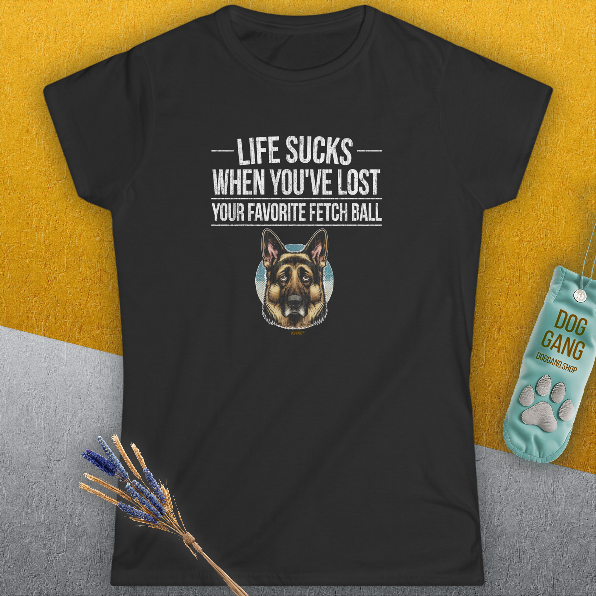Life Sucks When You&#39;ve Lost Your Favorite Fetch Ball, Volume 4, Women&#39;s T-Shirt-, a fun and stylish design for dog lovers from Dog Gang