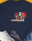 The My Heart Belongs To Dogs Volume 2 Womens T-Shirt showcases a heart filled with playful dogs, accompanied by the message Dogs will always have a place in my heart. Designed by Dog Gang.